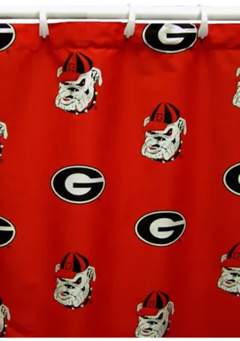 NCAA Georgia Bulldogs Printed Shower Curtain Cover