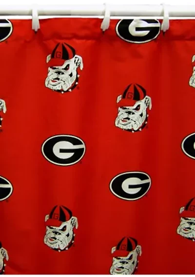 NCAA Georgia Bulldogs Printed Shower Curtain Cover
