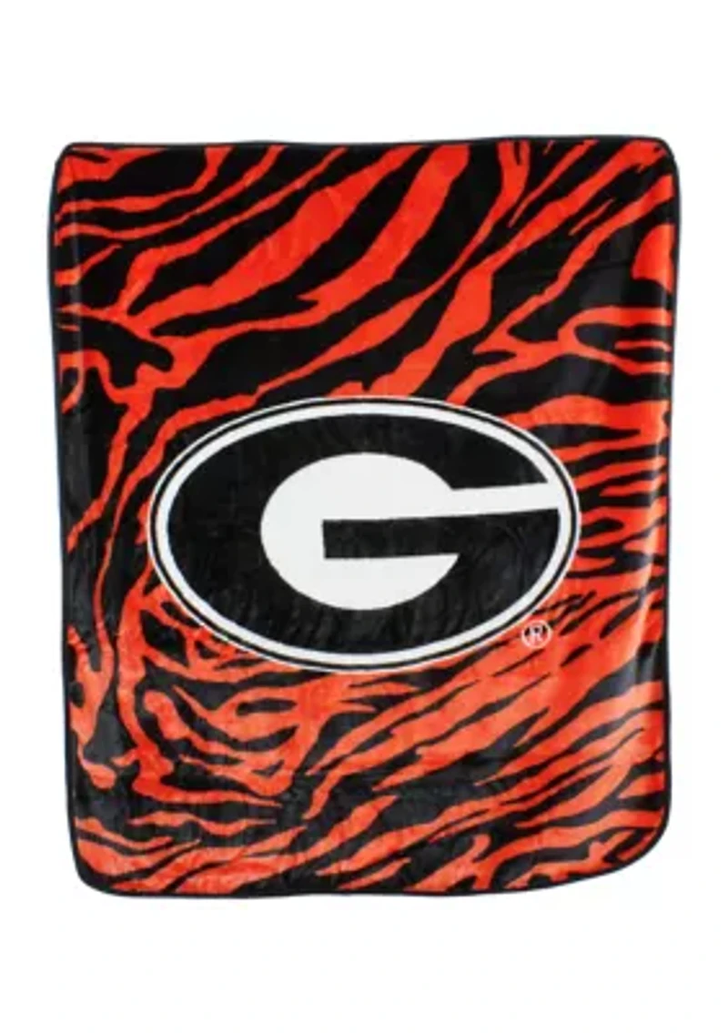 NCAA Georgia Bulldogs Soft Raschel Throw Blanket