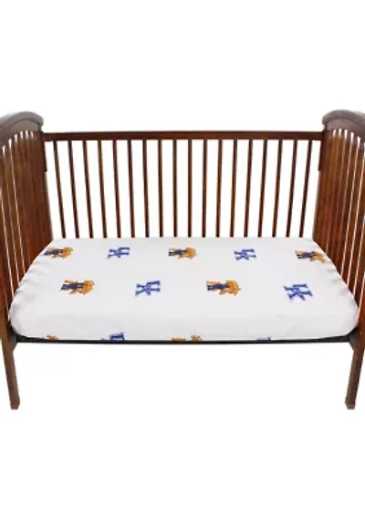 NCAA Kentucky Wildcats White Baby Crib Fitted Sheet