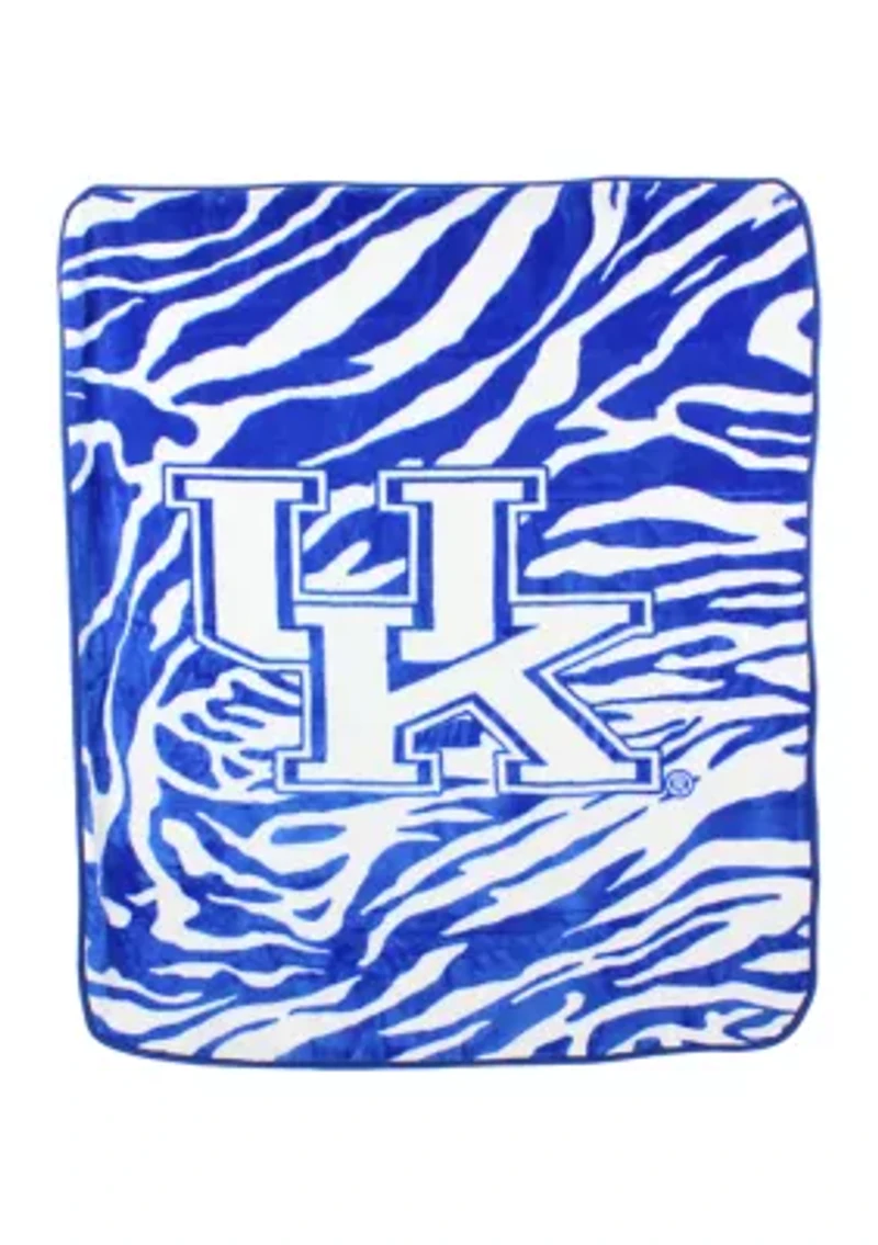 NCAA Kentucky Wildcats Soft Raschel Throw Blanket