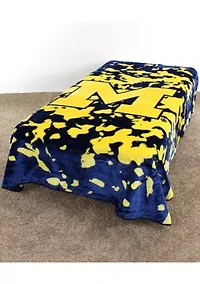 NCAA Michigan Wolverines Huge Raschel Throw Blanket
