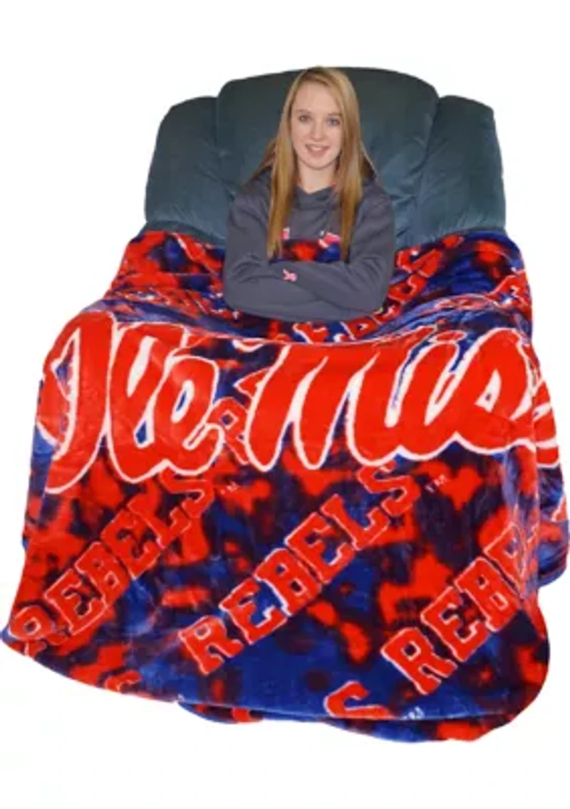 NCAA Ole Miss Rebels Huge Raschel Throw Blanket