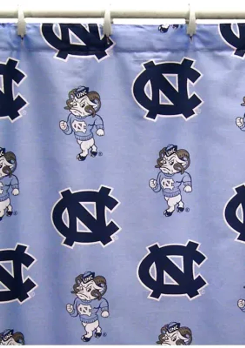 NCAA North Carolina Tar Heels Printed Shower Curtain Cover