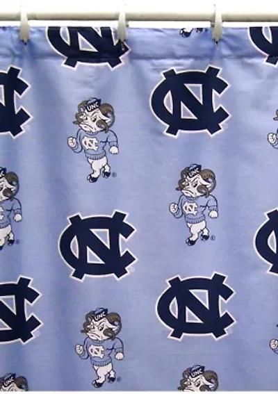 NCAA North Carolina Tar Heels Printed Shower Curtain Cover