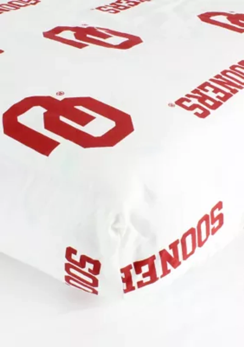 NCAA Oklahoma Sooners White Baby Crib Fitted Sheet