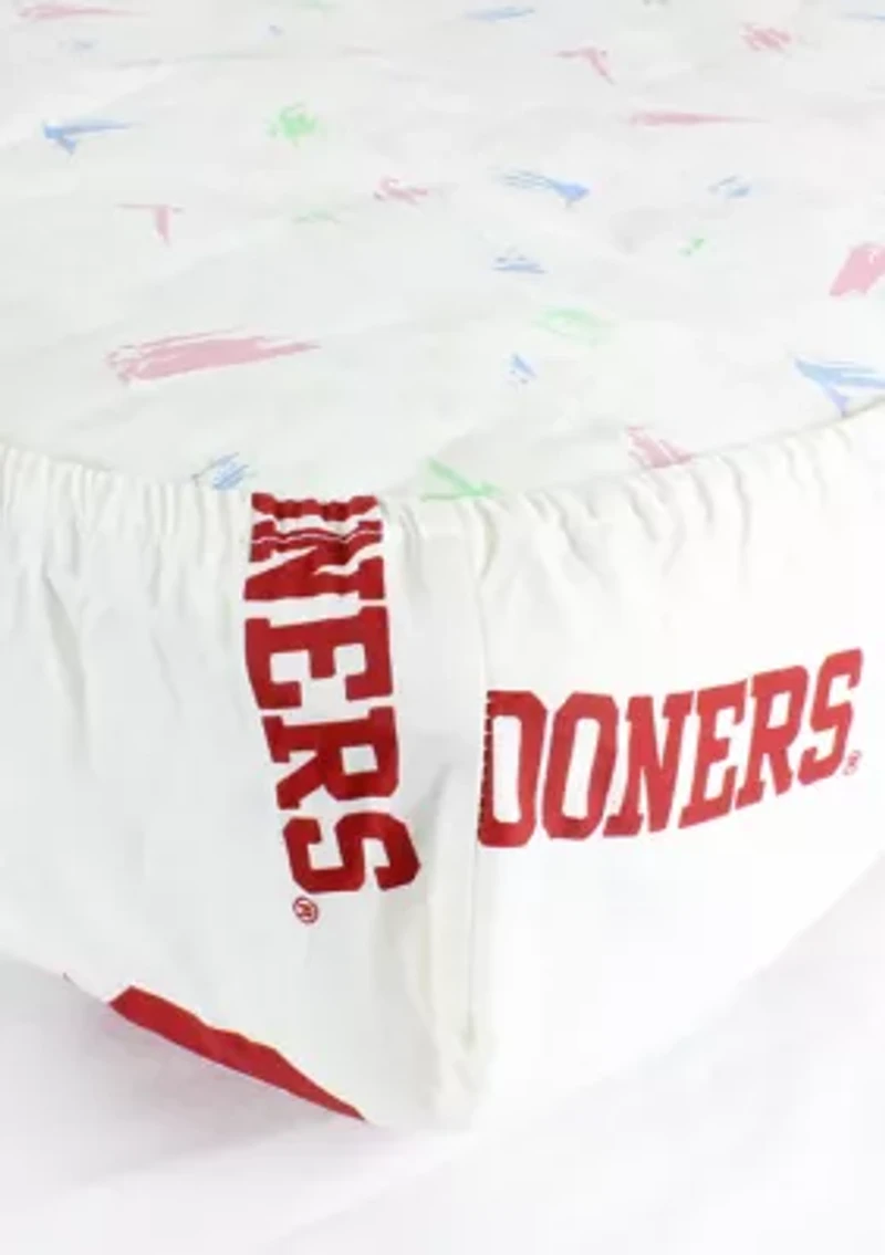 NCAA Oklahoma Sooners White Baby Crib Fitted Sheet