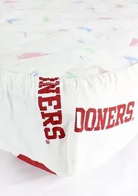 NCAA Oklahoma Sooners White Baby Crib Fitted Sheet 