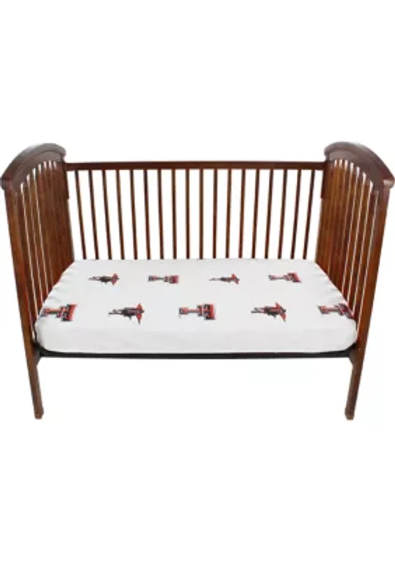 NCAA Texas Tech Red Raiders White Baby Crib Fitted Sheet