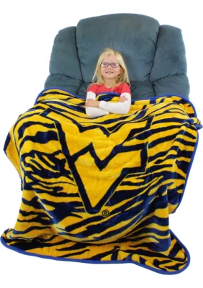 NCAA West Virginia Mountaineers Soft Raschel Throw Blanket