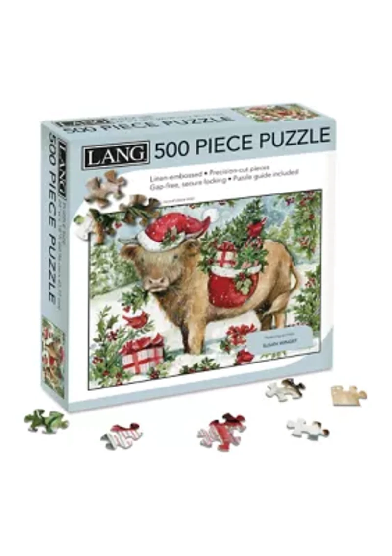 Holiday Highland Cow 500 Piece Puzzle