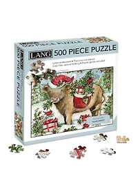 Holiday Highland Cow 500 Piece Puzzle