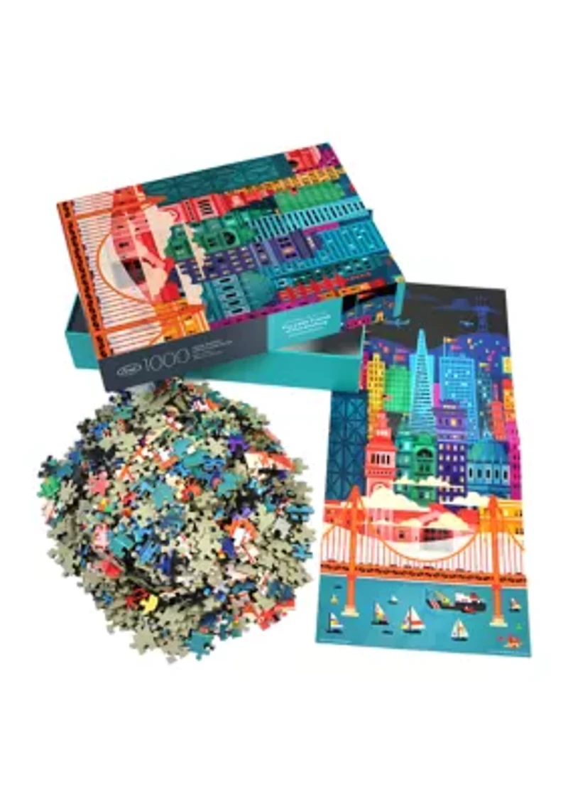 1000 Piece Puzzle: San Francisco by The Little Friends of Printmaking