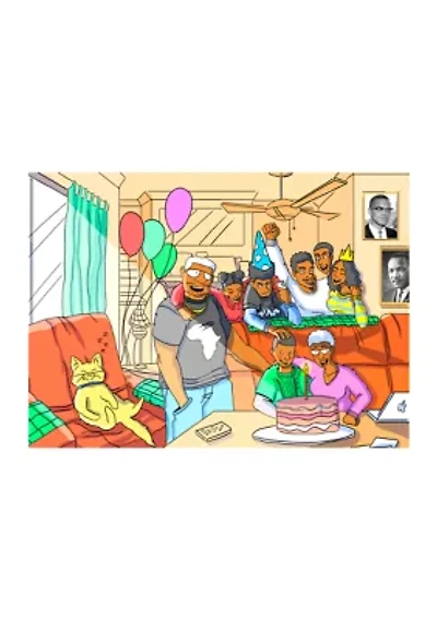 A Wonderful Black Family Birthday Party Greeting Cards - 10 Pack