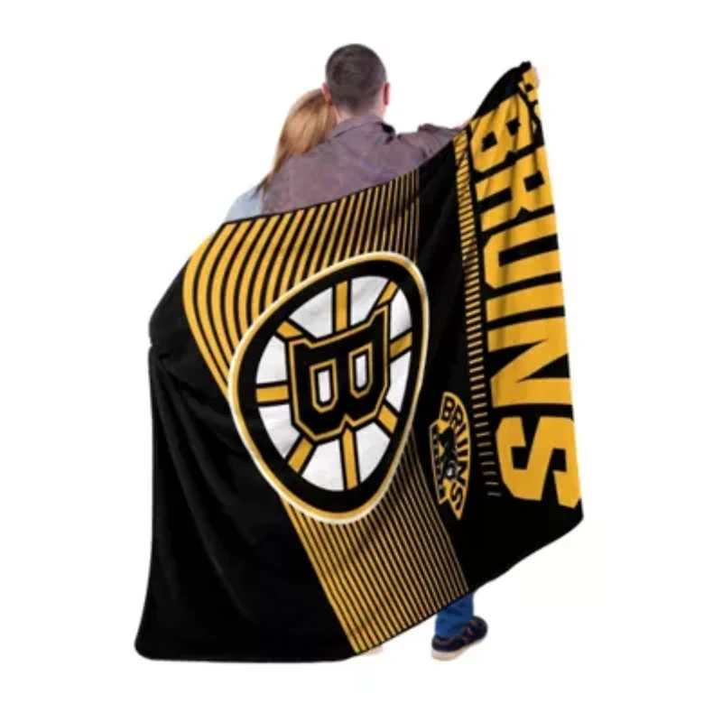 NHL Officially Licenced Boston Bruins 60" x 80" Raschel Throw Blanket