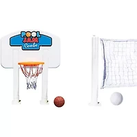 Pool Jam Combo Basketball and Volleyball Above Ground Swimming Pool Water Games