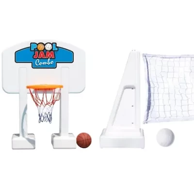 Pool Jam Combo Basketball and Volleyball Inground Swimming Pool Water Games