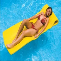 Floating Rippled Swimming Pool Mattress Raft - 74" - Yellow