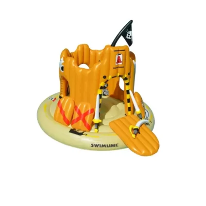 Inflatable Orange Pirate Castle Adventure Swimming Float  82-Inch