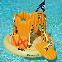 Inflatable Orange Pirate Castle Adventure Swimming Float  82-Inch