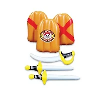 Inflatable Orange Pirate Castle Adventure Swimming Float  82-Inch