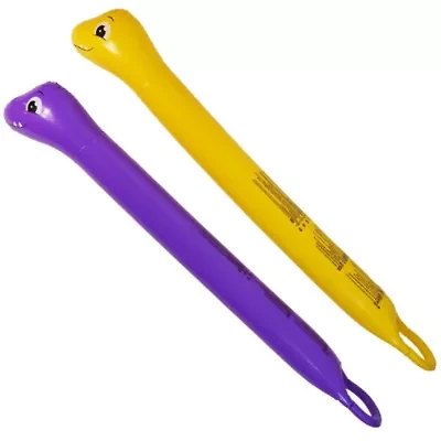 6' Inflatable Purple and Yellow Dinosaur Twisty Tube Pool Toys - Set of 2