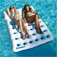 Inflatable Dual Window Pool Air Mattress - 76" - Blue and White