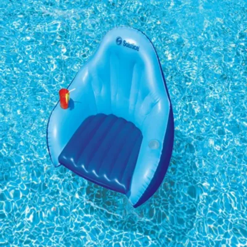 Inflatable Convertible Swimming Pool Floating Lounger with Mesh Seat - 67" - Blue