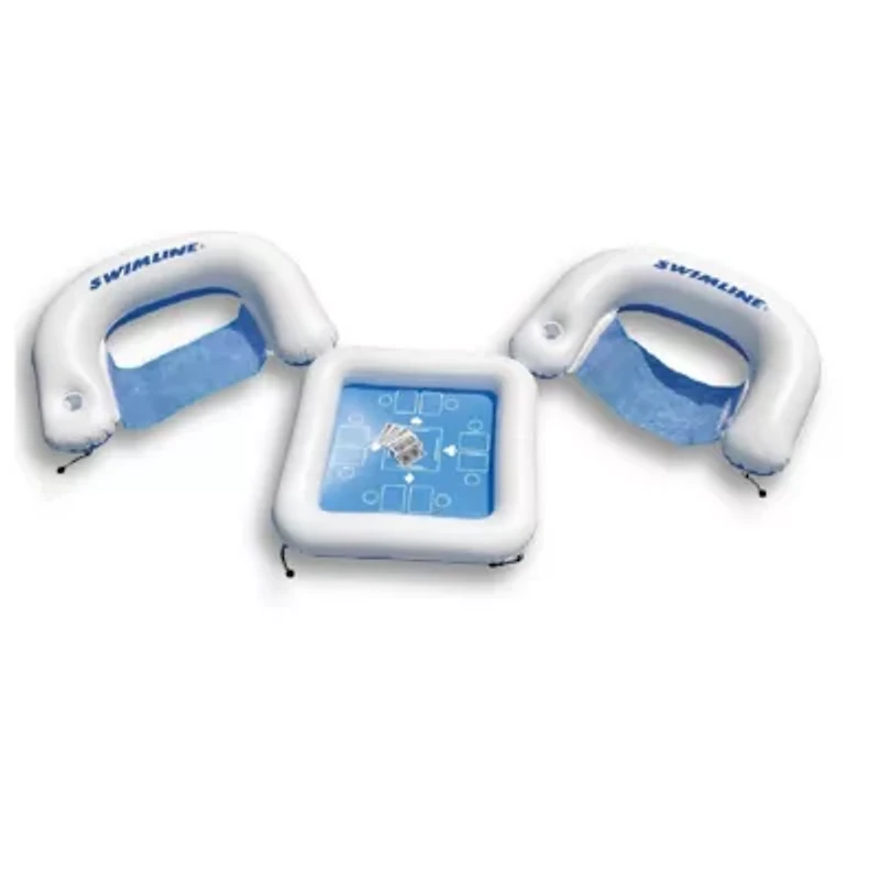 3-Piece Inflatable Poker Table and Chairs with Waterproof Playing Cards