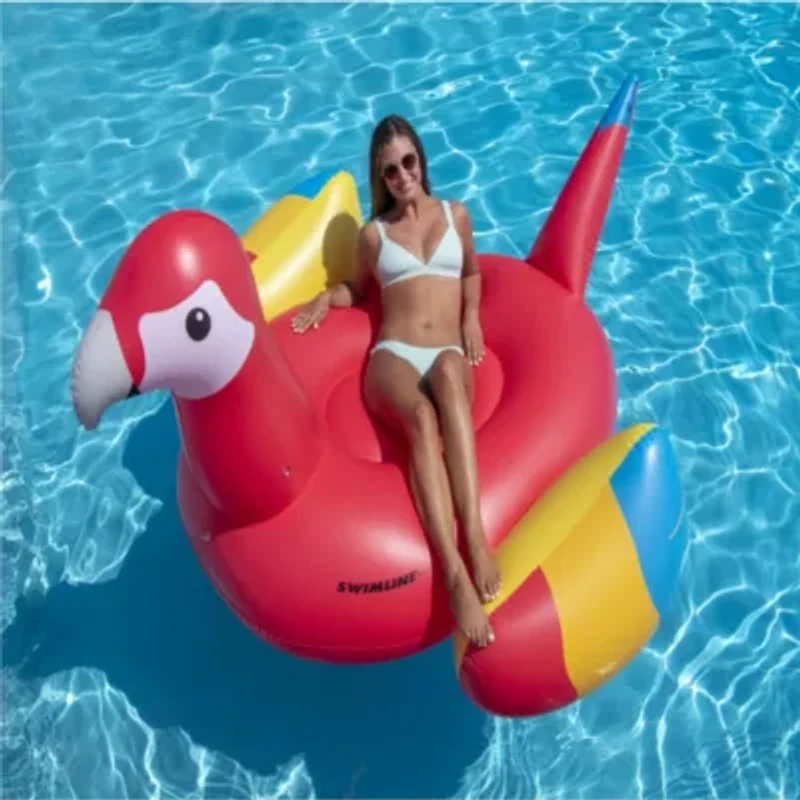 Inflatable Yellow and Red Scarlet Macaw Novelty Swimming Pool Raft - 93"