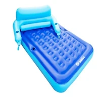 Inflatable Blue Malibu Pool Mattress with Removable Back Rest - 80"