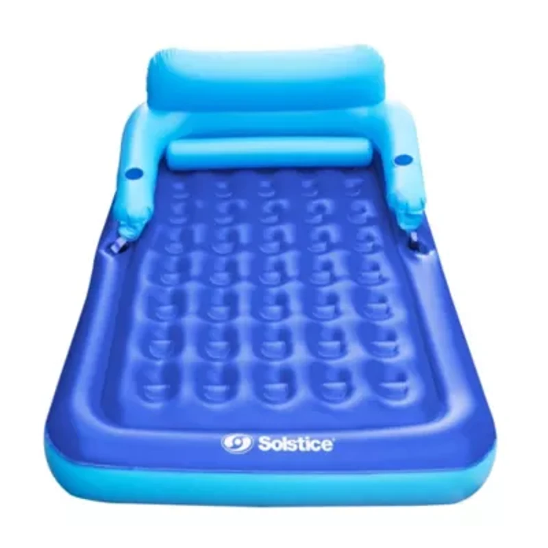 Inflatable Blue Malibu Pool Mattress with Removable Back Rest - 80"