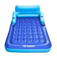 Inflatable Blue Malibu Pool Mattress with Removable Back Rest - 80"