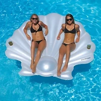 82'' White Seashell Island Swimming Pool Raft Lounger