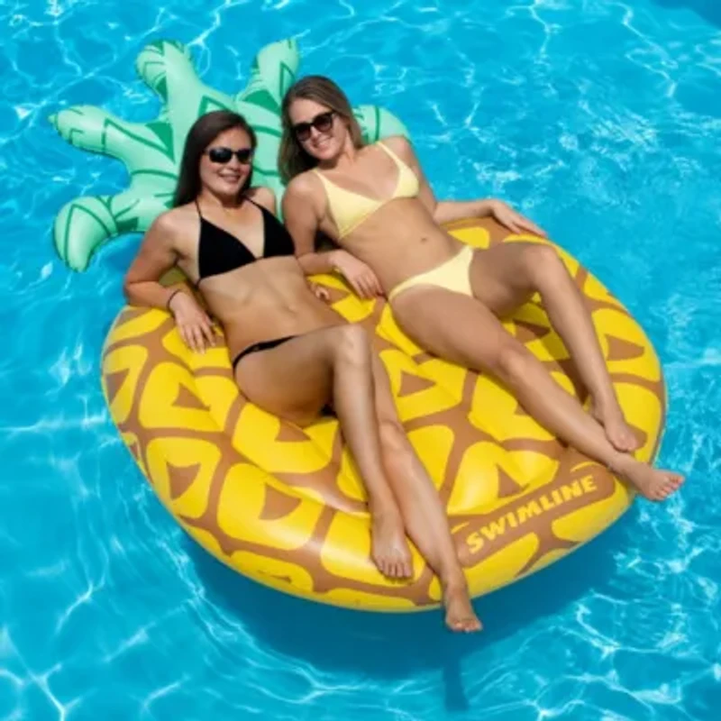 Inflatable Green and Yellow Tropical Pineapple Swimming Pool Raft  86-Inch