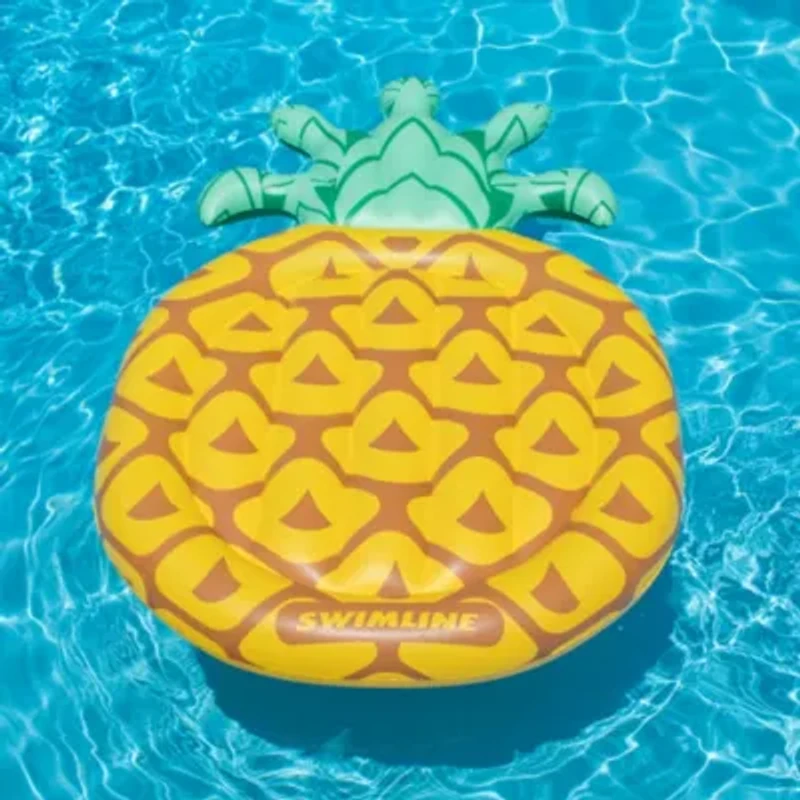 Inflatable Green and Yellow Tropical Pineapple Swimming Pool Raft  86-Inch