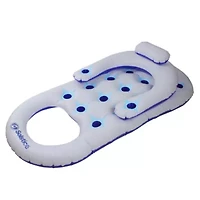 Inflatable Solstice Lounge Inflatable Swimming Pool Float - 64" - Blue and White
