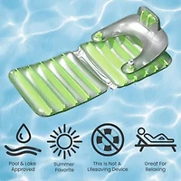 Inflatable Swimming Pool Folding Lounge Chair Float - 74" - Green