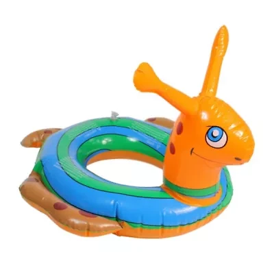 Inflatable Orange and Blue Snail Swimming Pool Tube Ring Float  24-inch