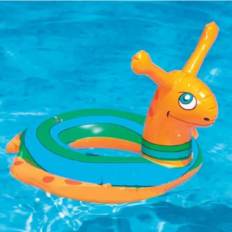 Inflatable Orange and Blue Snail Swimming Pool Tube Ring Float  24-inch