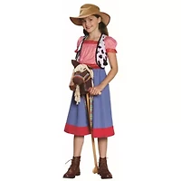 Red and Blue Checkered Cowgirl Child Halloween Costume - Large