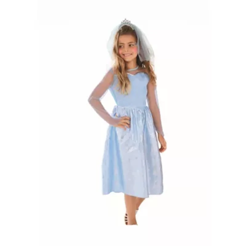 Blue and Silver Ice Princess Girl Child Halloween Costume - Large