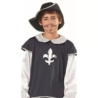 Blue and White Boys Musketeer Halloween Children's Costume - Ages 7-9 Years