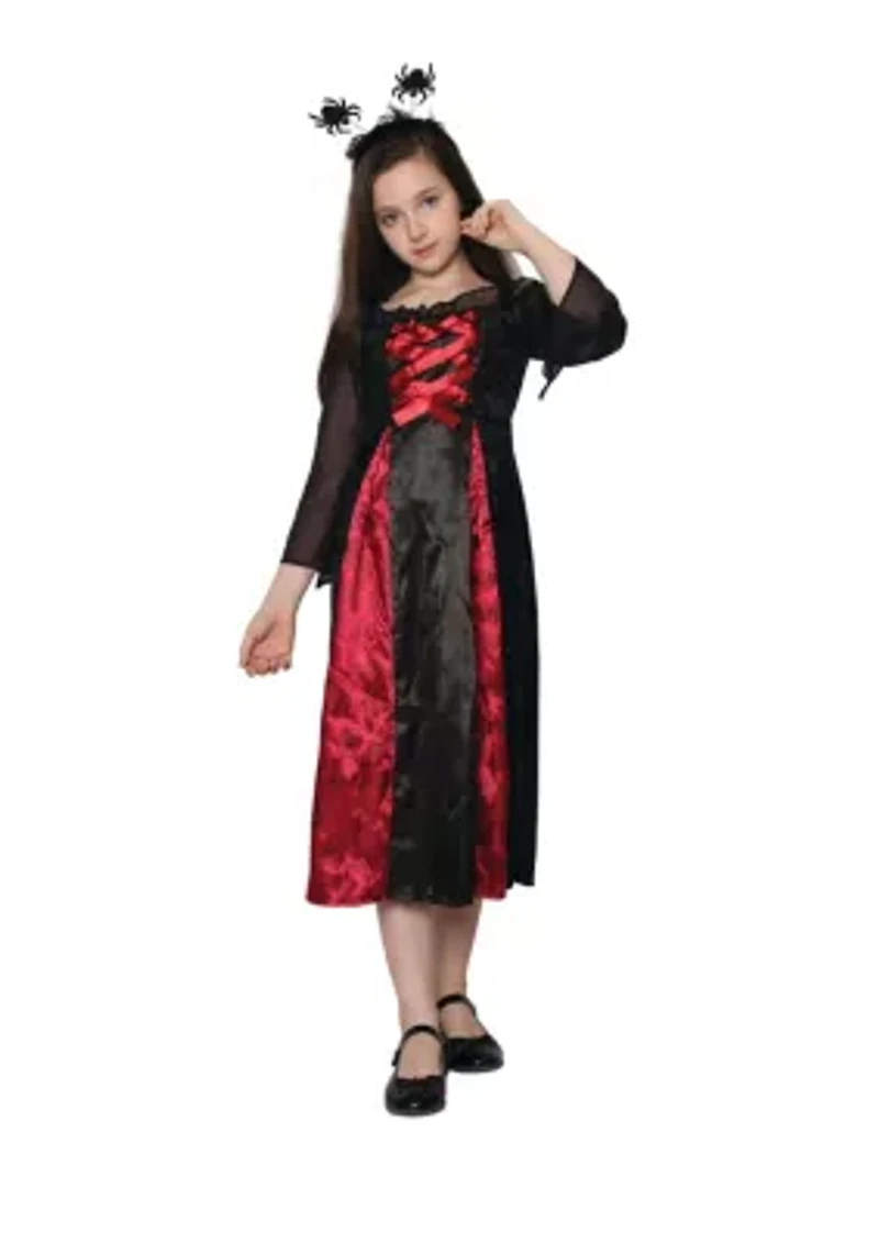 Red and Black Spider Princess Girl Child Halloween Costume - Medium