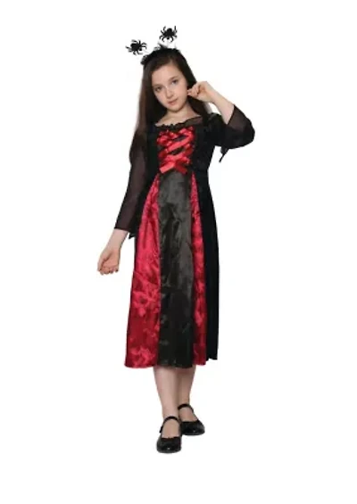 Red and Black Spider Princess Girl Child Halloween Costume - Medium