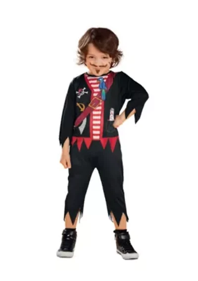 Black and Red Pirate Boy Toddler Halloween Costume - Extra Small