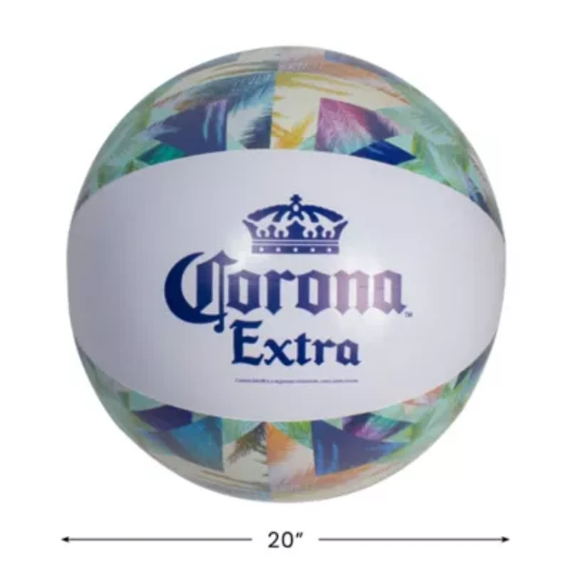 Corona Tropical Leaves Inflatable Beach Ball - 20" - Blue and Green