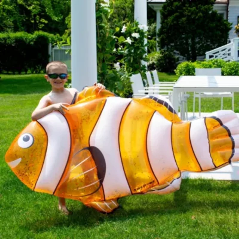 Clown Fish Swimming Pool Inflatable Raft - 72" - Orange and White