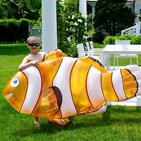 Clown Fish Swimming Pool Inflatable Raft - 72" - Orange and White