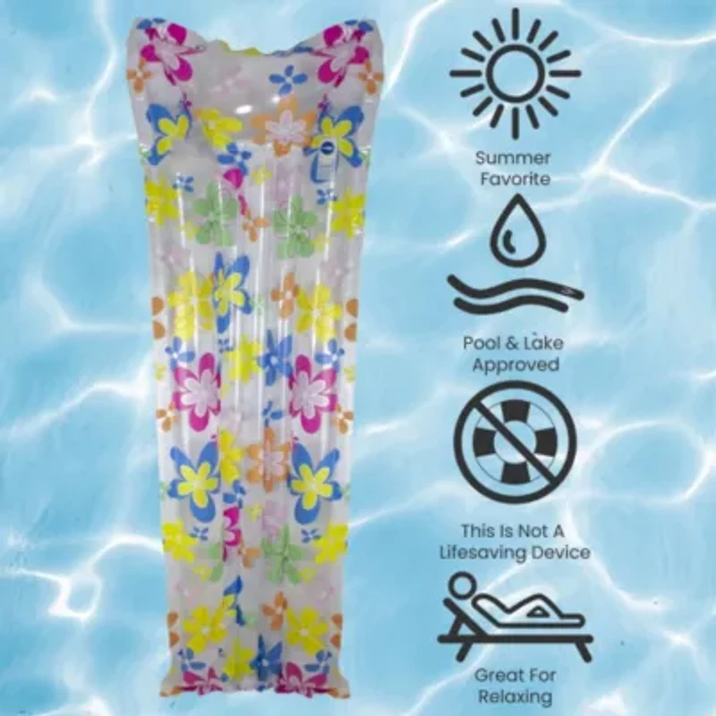 6' Blue and Yellow Flowers Inflatable Swimming Pool Float